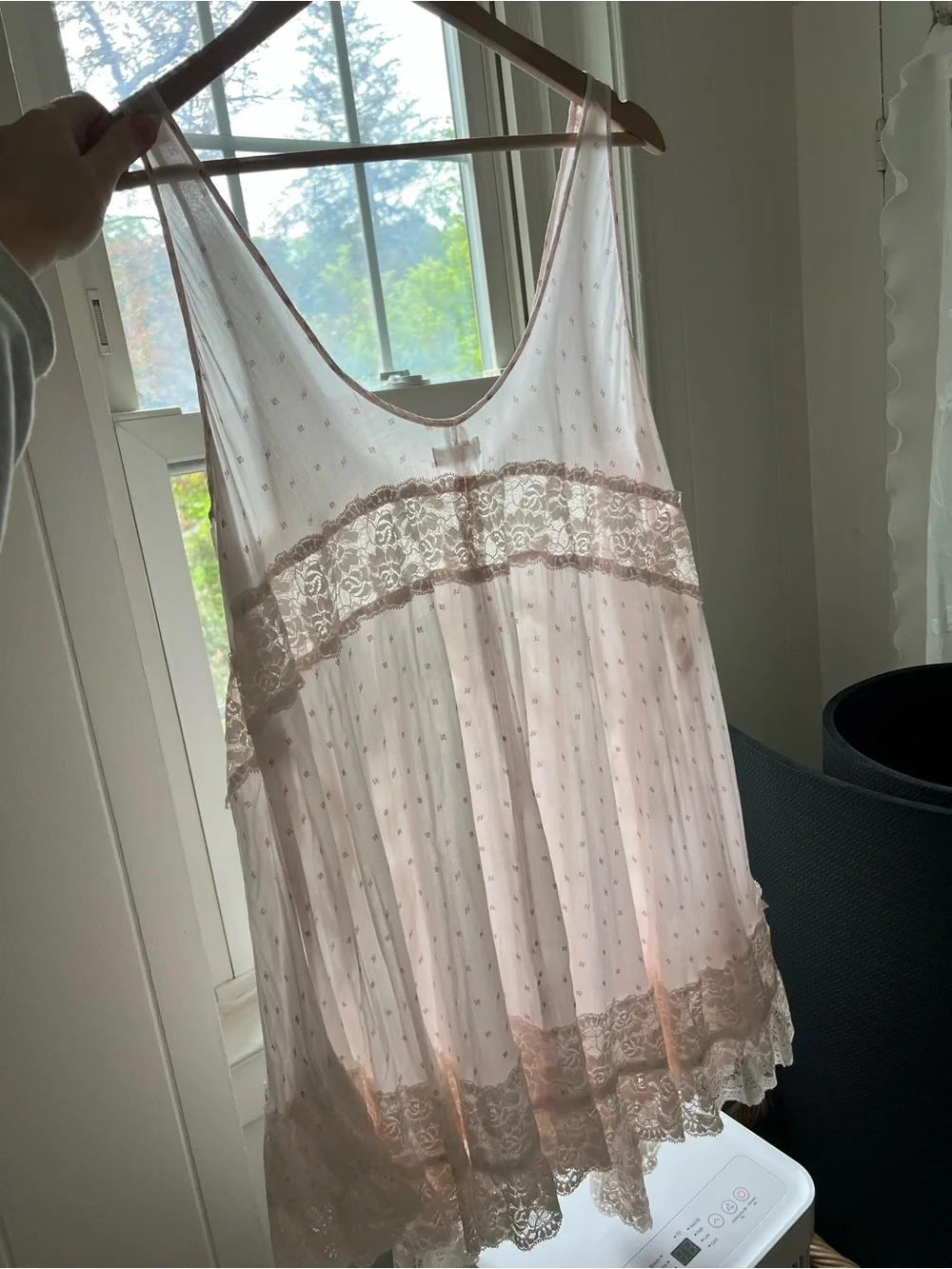 Free People Blush Pink Lace-Trim Mini Dress - Picture 7 of 10